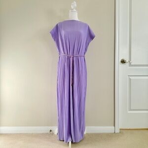 Kaftan Dress Lilac Pleated Maxi Dress
